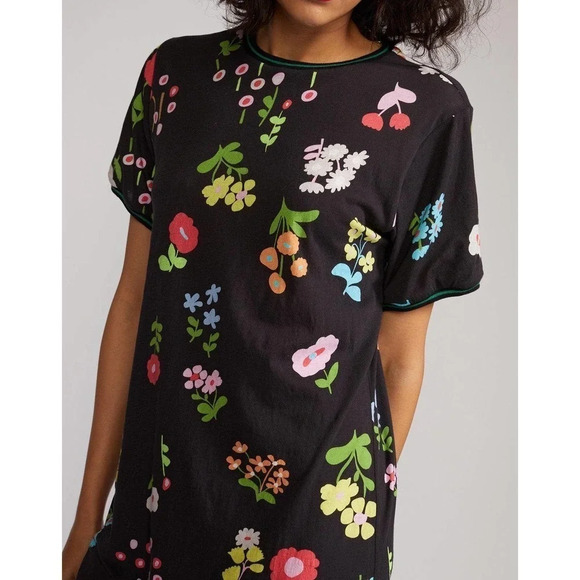 Cynthia Rowley Raya Tee Midi Dress - Floral - Black Multi/Black Floral - Picture 4 of 8